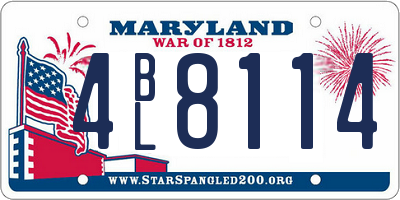 MD license plate 4BL8114