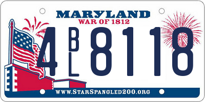 MD license plate 4BL8118