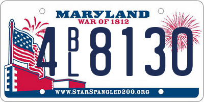 MD license plate 4BL8130