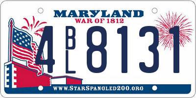 MD license plate 4BL8131