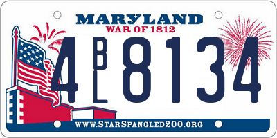 MD license plate 4BL8134