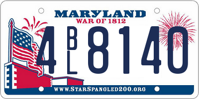 MD license plate 4BL8140