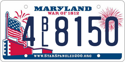 MD license plate 4BL8150