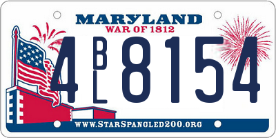 MD license plate 4BL8154