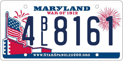 MD license plate 4BL8161