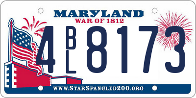MD license plate 4BL8173