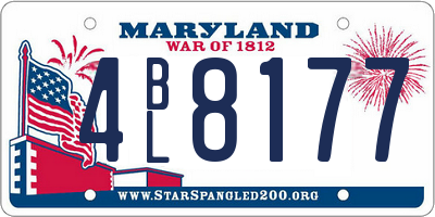 MD license plate 4BL8177