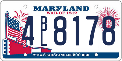 MD license plate 4BL8178