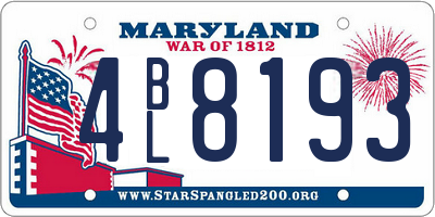 MD license plate 4BL8193