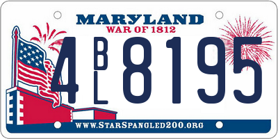 MD license plate 4BL8195