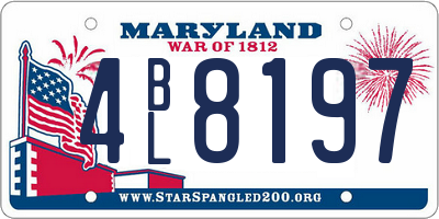MD license plate 4BL8197