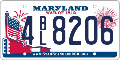 MD license plate 4BL8206