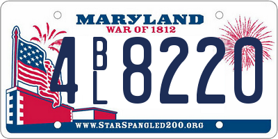 MD license plate 4BL8220