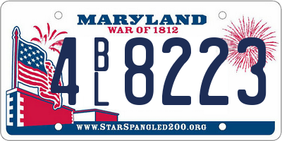 MD license plate 4BL8223