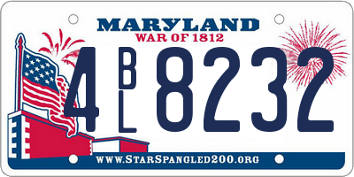 MD license plate 4BL8232