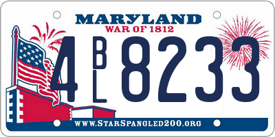 MD license plate 4BL8233