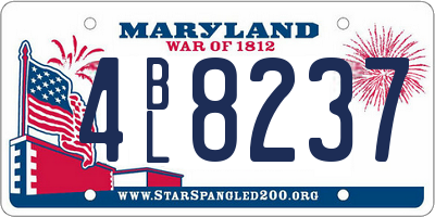 MD license plate 4BL8237