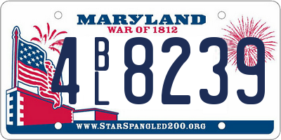 MD license plate 4BL8239