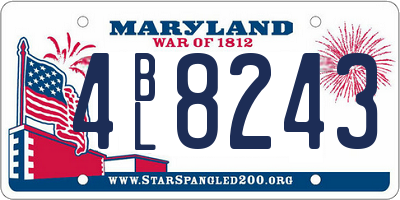 MD license plate 4BL8243