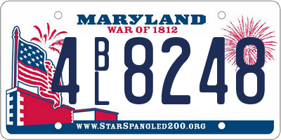 MD license plate 4BL8248