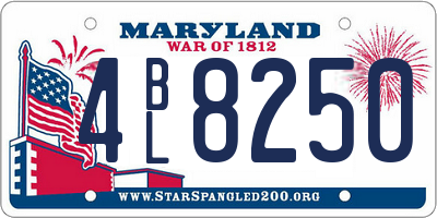 MD license plate 4BL8250