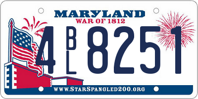 MD license plate 4BL8251