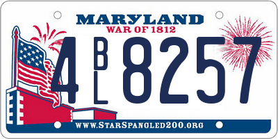 MD license plate 4BL8257