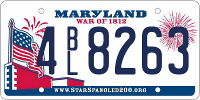 MD license plate 4BL8263