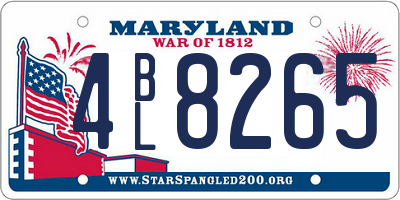 MD license plate 4BL8265