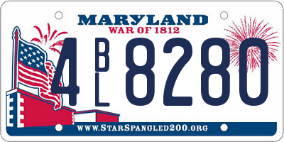 MD license plate 4BL8280