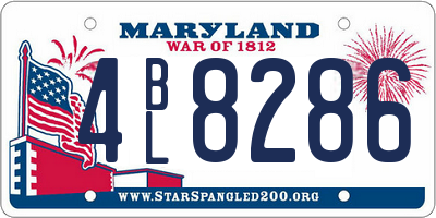 MD license plate 4BL8286