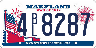 MD license plate 4BL8287
