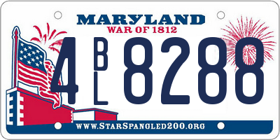 MD license plate 4BL8288