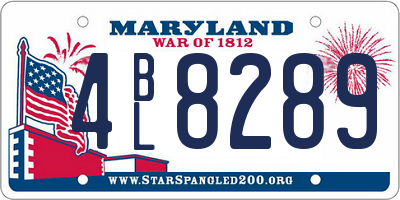 MD license plate 4BL8289
