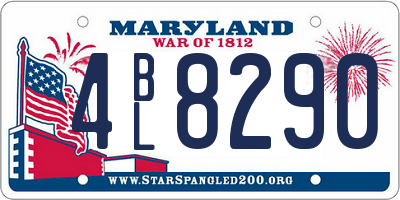 MD license plate 4BL8290