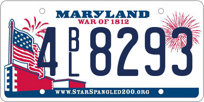 MD license plate 4BL8293