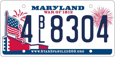 MD license plate 4BL8304