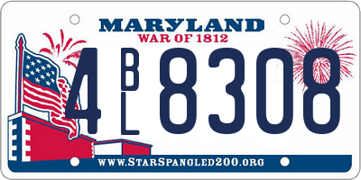 MD license plate 4BL8308