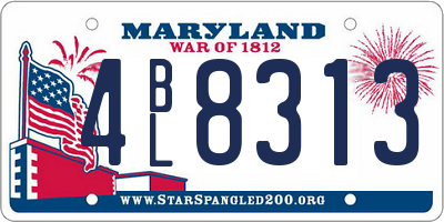 MD license plate 4BL8313