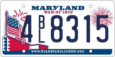 MD license plate 4BL8315