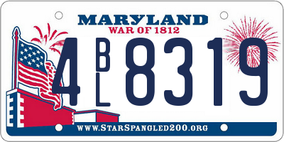 MD license plate 4BL8319