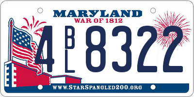 MD license plate 4BL8322