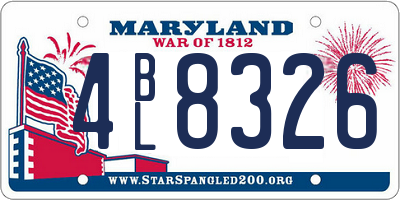 MD license plate 4BL8326