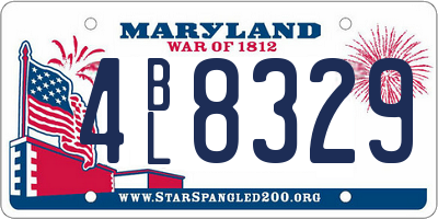 MD license plate 4BL8329