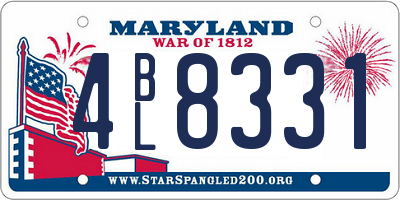 MD license plate 4BL8331