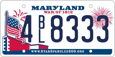 MD license plate 4BL8333