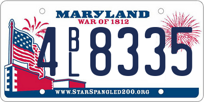 MD license plate 4BL8335