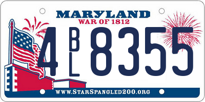 MD license plate 4BL8355