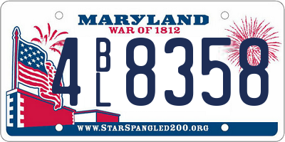 MD license plate 4BL8358
