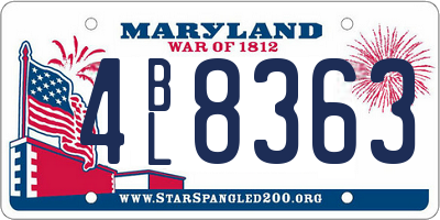 MD license plate 4BL8363